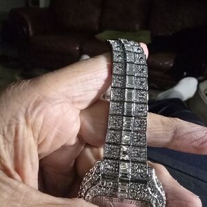 Silver Diamond-Accented Men's Watch
